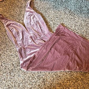 Velvet body con dress with deep plunge neckline